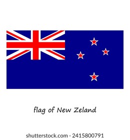 The flag of New Zealand is made in a flat style, isolated on a white background. the national symbol of New Zealand. stock vector illustration. EPS 10.