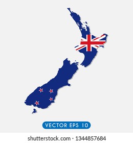 Flag of New Zealand maps territory, New Zealand Flag template design. Vector Eps 10