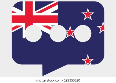 The flag of New Zealand in a messaging bubble
