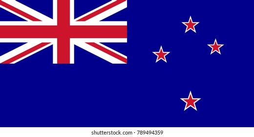 Flag of New Zealand in national colors, vector