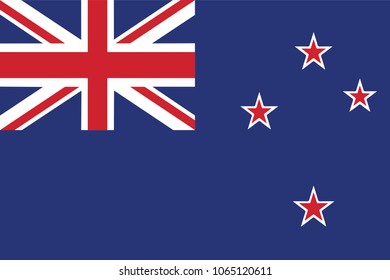 Flag of New Zealand. Oceania. Eps 10.