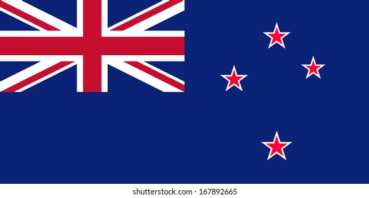 Flag of New Zealand. Vector.  Accurate dimensions, elements proportions and colors. 