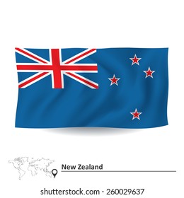 Flag of New Zealand - vector illustration