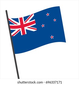 Flag of New Zealand , New Zealand flag waving isolated vector illustration