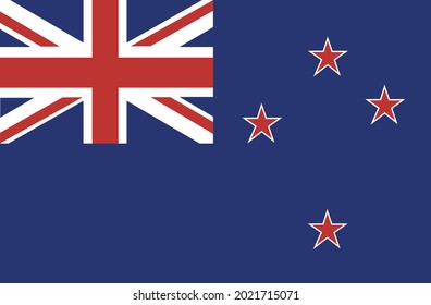 Flag of New Zealand.Official proportion  dimension and colors. Vector Illustration