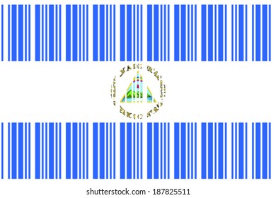 The Flag of Nicaragua in a Barcode Format
