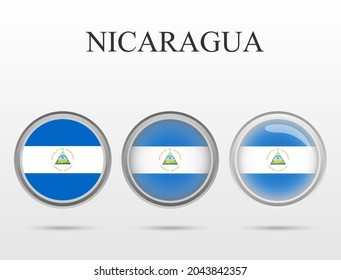 Flag of Nicaragua in the form of a circle