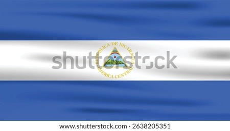 Flag of Nicaragua. Flag icon. Standard colors. Standard sizes. Rectangular flag. Computer illustration. Vector illustration