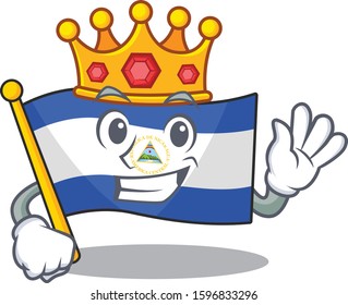 Flag nicaragua Scroll A stylized of King on cartoon character design