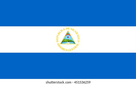 Flag of Nicaragua. Vector illustration in official colors and proportions.