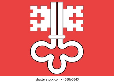 Flag of Nidwalden canton of Switzerland. Vector illustration.