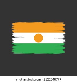 Flag of Niger with brush style