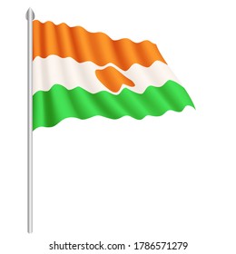 Flag of Niger country isolated on white background. EPS.file.