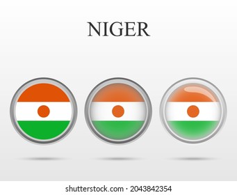 Flag of Niger in the form of a circle