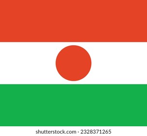 Flag of Niger. Flag icon. Standard color. Standard size. A rectangular flag. Computer illustration. Digital illustration. Vector illustration.