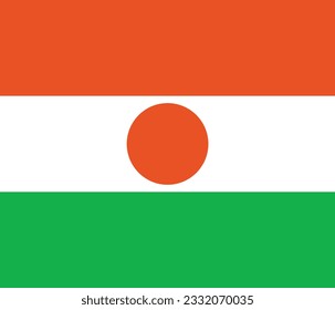 Flag of Niger. Flag icon. Standard color. Standard size. A rectangular flag. Computer illustration. Digital illustration. Vector illustration.
