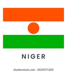 Flag of Niger isolated on white background.