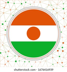 Flag of Niger with network background. Niger sign. Appealing vector illustration.