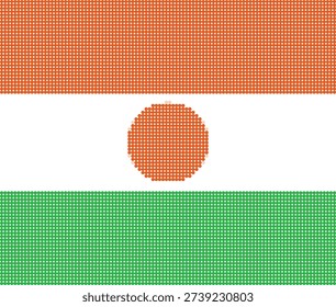 Flag of Niger pixel art of dots
