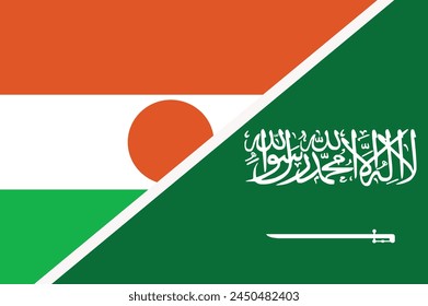 Flag of Niger and Saudi Arabia concept graphic element Illustration template design
