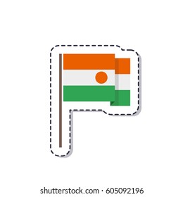 flag of Niger, sticker. isolated on white background. vector illustration