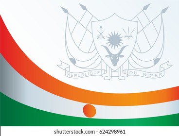 Flag of Niger, template for the award, an official document with the flag and the symbol of the Niger