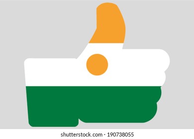 The flag of Niger in a Thumbs Up Icon