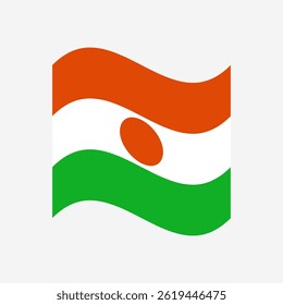 Flag of Niger. Niger wavy flag digital vector illustration. Fluttering flag.