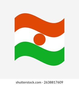 Flag of Niger. Niger wavy flag digital vector illustration. Fluttering flag.