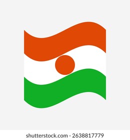 Flag of Niger. Niger wavy flag digital vector illustration. Fluttering flag.