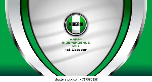Flag of Nigeria Color Background for Independence Day and other events, Vector Illustration Design