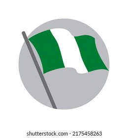 Flag Nigeria flying waving. Vector image