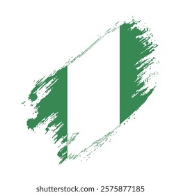 Flag of Nigeria Grunge Brush Stroke Style vector