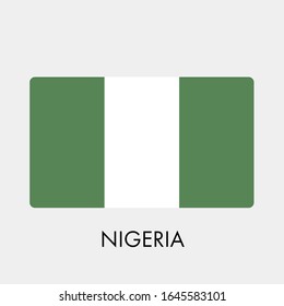 Flagge Nigerias auf grauem Hintergrund. Vektorillustration-Illustration im trendigen Flachstil. EPS10.