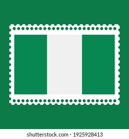 Bandera de Nigeria en ilustración vectorial de sellos.