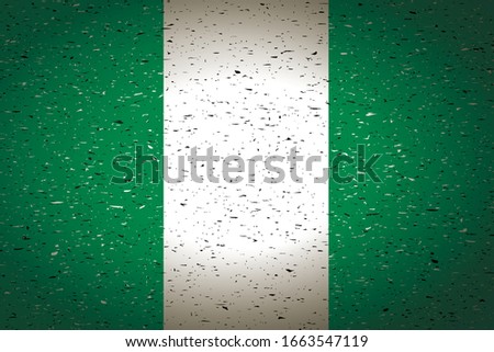 flag of nigeria in retro background