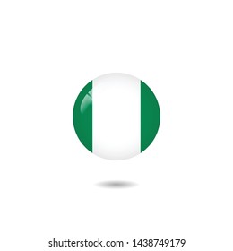 Flag of Nigeria round 3d, Nigeria flag template design. Vector Eps 10