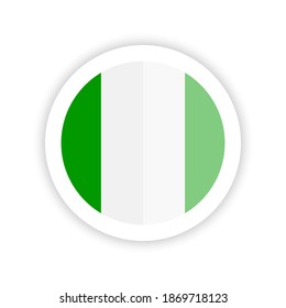 Flag of Nigeria. Round icon.