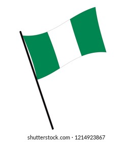 Flag of Nigeria , Nigeria flag waving isolated vector illustration