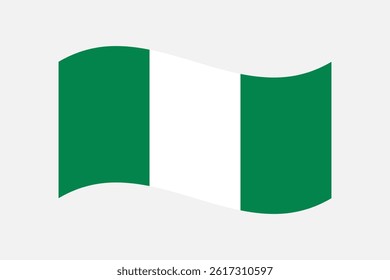 Flag of Nigeria. Nigeria wavy flag digital vector illustration. Fluttering flag.