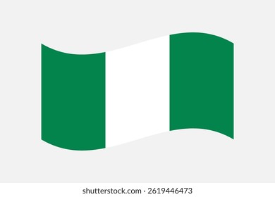 Flag of Nigeria. Nigeria wavy flag digital vector illustration. Fluttering flag.