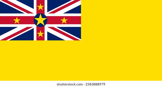 The flag of Niue, with accurate proportions and official colors. Vector image.