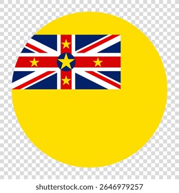 Bandeira de Niue. Niue círculo bandeira ícone de logotipo ícone computador vetor ilustração design. Fundo de tabuleiro de xadrez transparente.
