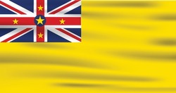 Flag of Niue. Flag icon. Standard colors. Standard sizes. Rectangular flag. Computer illustration. Vector illustration