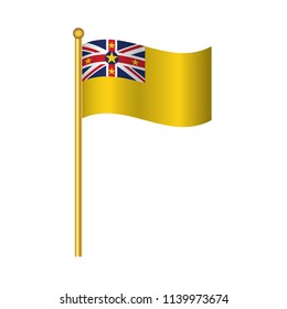 Flag of Niue ,Niue flag official colors and proportion correctly, Niue flag waving isolated Vector illustration eps10.
