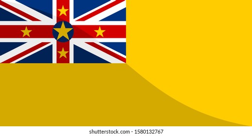 flag of niue shiny. vector background