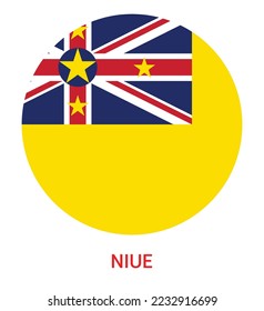 Bandera de Niue,Ilustración vectorial de bandera Niue, Bandera Niue en un círculo.