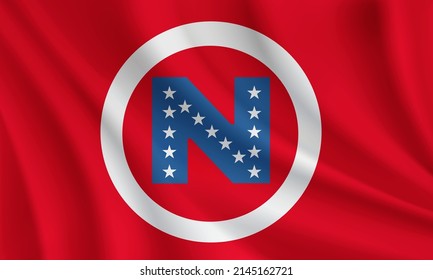 Flag of Noble County, Ohio, USA. Realistic waving flag of Noble County vector background.