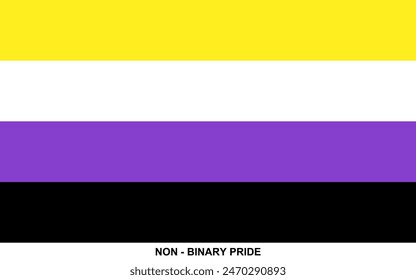 Flag of NON - BINARY PRIDE, NON - BINARY PRIDE flag