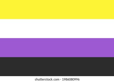 Flag Of Non-binary And Nonbinary Sex And Gender With No Binary Sexual Identity. Vector Illustration.